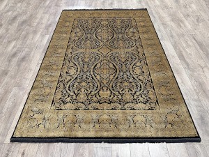 Иранский ковер Alima 013 черный-золотой